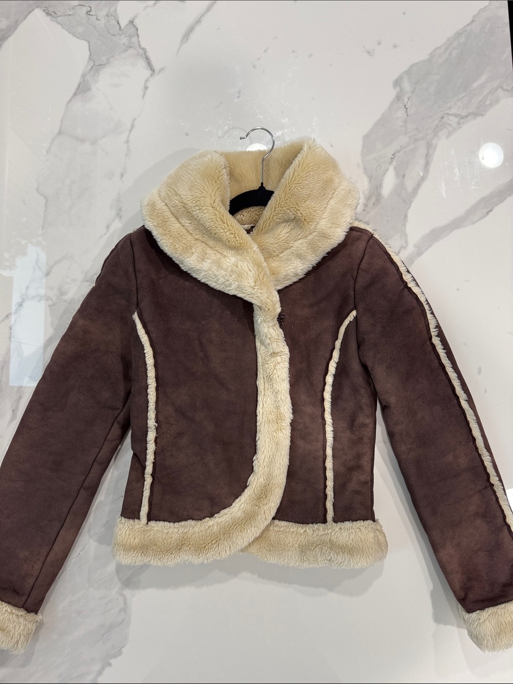 Mexx woman Faux Shearling Trim Brown Jacket